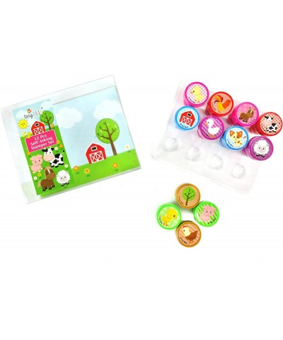 12 Pcs Farm Animals Stamp Kit for Kids - Farm Animals Barnyard Self Inking Stamps Gift Party Favors $16.64 Kids' Printing & S...