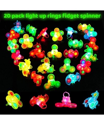 Birthday Party Favors for Kids LED Light Up Rings 20 Pack Prizes for Kids Classroom Glow in The Dark Party Supplies Bulk Nove...