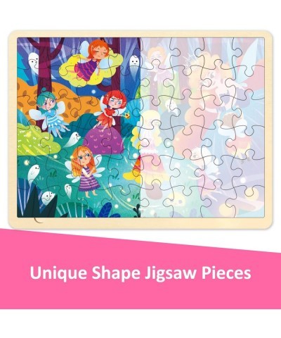 48 Piece Puzzles for Kids Ages 4-8 Each Piece is Unique Fairy Night Wooden Jigsaw Puzzles for Kids Ages 3-5 with Puzzle Tray ...