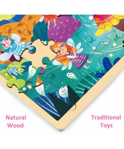 48 Piece Puzzles for Kids Ages 4-8 Each Piece is Unique Fairy Night Wooden Jigsaw Puzzles for Kids Ages 3-5 with Puzzle Tray ...