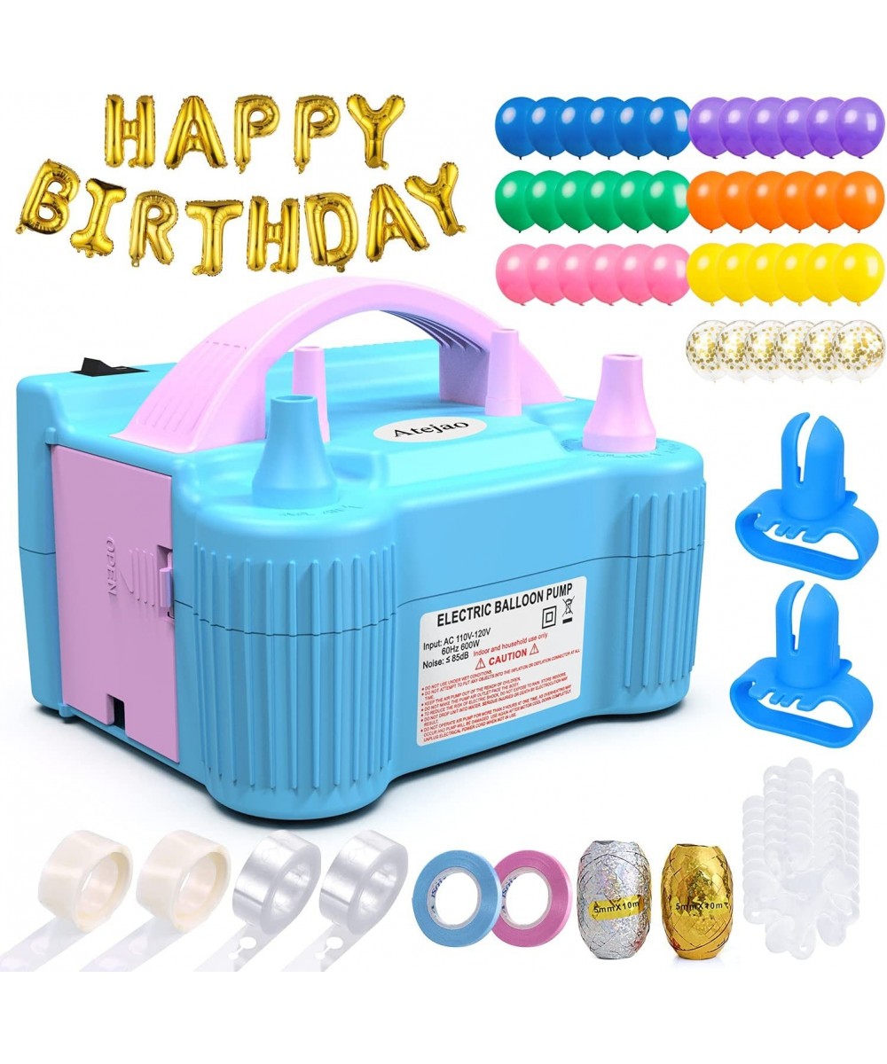 Balloon Pump 134 PCS Electric Balloon Pump 110V 600W Portable Dual Nozzles- Ballon Arch Garland Kit with Tape Strip Tying Too...