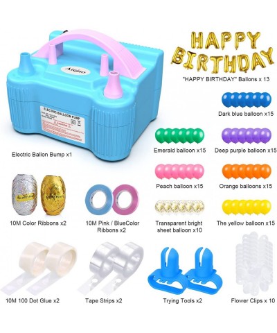 Balloon Pump 134 PCS Electric Balloon Pump 110V 600W Portable Dual Nozzles- Ballon Arch Garland Kit with Tape Strip Tying Too...