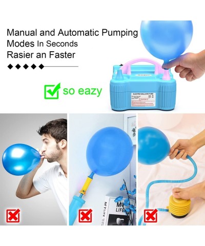 Balloon Pump 134 PCS Electric Balloon Pump 110V 600W Portable Dual Nozzles- Ballon Arch Garland Kit with Tape Strip Tying Too...