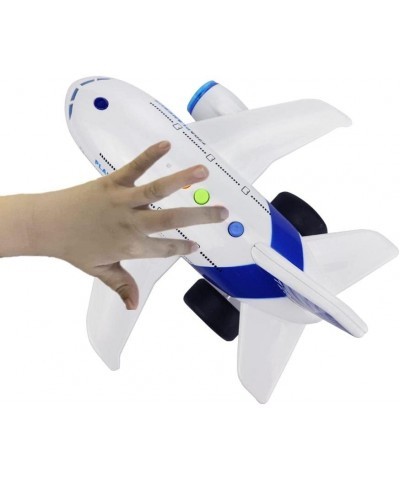 Airplane Toy for Kids with Lights and Sounds - Friction Powered Push and Go Passenger Flight Aeroplane Toy 1:160 Scale for Bo...