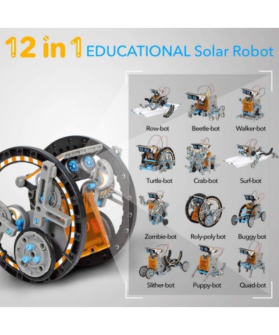 12-in-1 Solar Robot Toys STEM Projects Educational Science Experiment DIY Robotics Building Kits Build Your Own Robot Toys Gi...