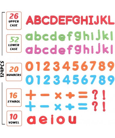 Magnetic Board Kids Tabletop Easel Whiteboard with 124 Magnet Alphabets Letters Numbers 8 Dry Erase Marker Eraser Homeschooli...