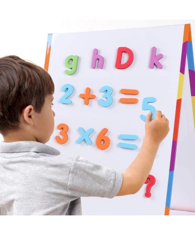 Magnetic Board Kids Tabletop Easel Whiteboard with 124 Magnet Alphabets Letters Numbers 8 Dry Erase Marker Eraser Homeschooli...