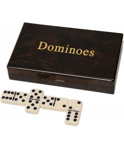 Dominos Set -Heavy Weighted Black Dot Classic Dominoes Set -28 Tiles Pack in Wooden Case $44.03 Domino & Tile Games