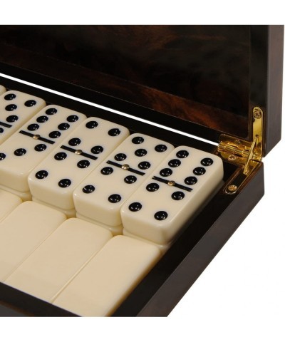 Dominos Set -Heavy Weighted Black Dot Classic Dominoes Set -28 Tiles Pack in Wooden Case $44.03 Domino & Tile Games