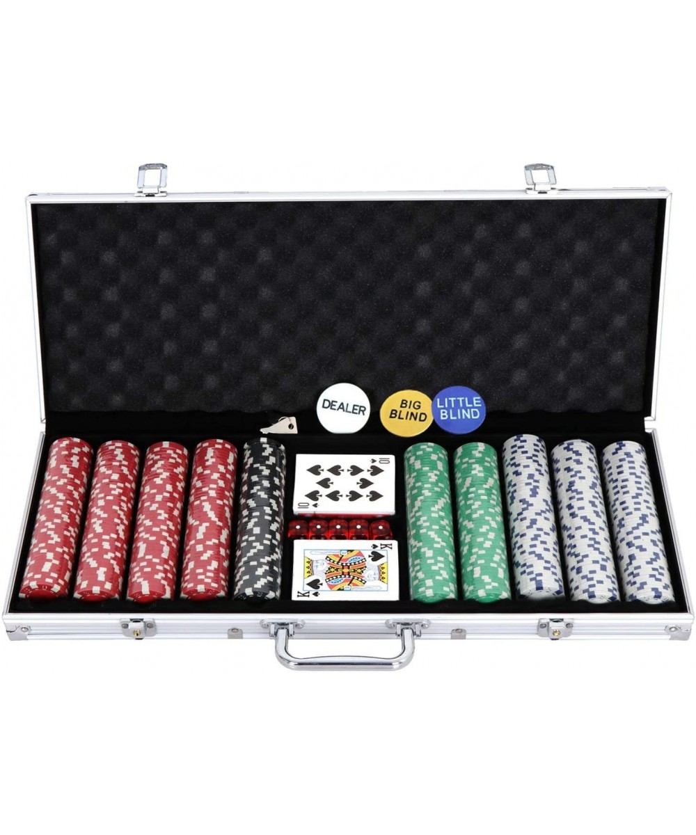 500 Poker Chip Set 11.5 Gram Clay Casino Game Poker Chips w/Aluminum Case Cards Dices Blind Button for Texas Holdem Blackjack...