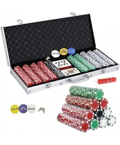 500 Poker Chip Set 11.5 Gram Clay Casino Game Poker Chips w/Aluminum Case Cards Dices Blind Button for Texas Holdem Blackjack...