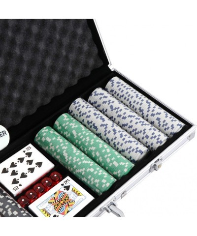 500 Poker Chip Set 11.5 Gram Clay Casino Game Poker Chips w/Aluminum Case Cards Dices Blind Button for Texas Holdem Blackjack...