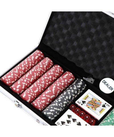 500 Poker Chip Set 11.5 Gram Clay Casino Game Poker Chips w/Aluminum Case Cards Dices Blind Button for Texas Holdem Blackjack...