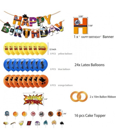 Birthday Party Supplies Set Includes Happy Banner - Cake&Cupcake Toppers - 24 Latex Balloons for Kids Theme Birthday Party De...