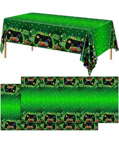 2 Pieces Green Video Game Tablecloth Plastic Play Game Table Cover Waterproof Game Theme Birthday Decor for Carnival Party Su...