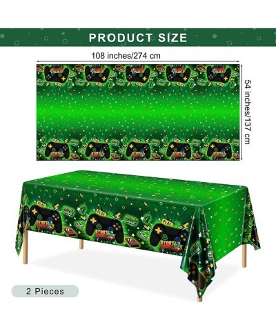 2 Pieces Green Video Game Tablecloth Plastic Play Game Table Cover Waterproof Game Theme Birthday Decor for Carnival Party Su...