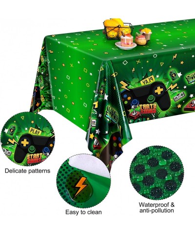 2 Pieces Green Video Game Tablecloth Plastic Play Game Table Cover Waterproof Game Theme Birthday Decor for Carnival Party Su...