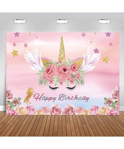 Unicorn Birthday Party Decorations Supplies Set One Pack of Backdrop Cloth Unicorn Star Rainbow Foil Balloons Unicorn Party D...