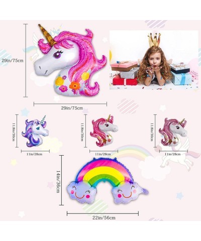 Unicorn Birthday Party Decorations Supplies Set One Pack of Backdrop Cloth Unicorn Star Rainbow Foil Balloons Unicorn Party D...