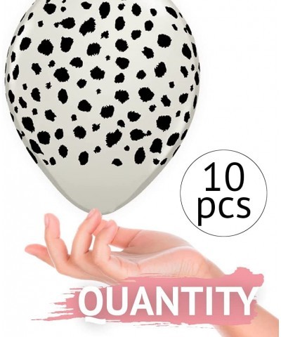 10 Pack 11" Cheetah Print Latex Balloons with Matching Ribbon Animal Print Balloons for Jungle Zoo Party Supplies Dalmation B...