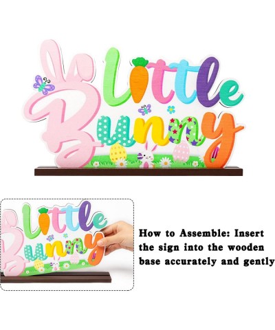 Bunny Baby Shower Wooden Centerpiece Little Bunny Is On The Way Wood Letter Sign Gender Reveal Party Decoration for Spring Ho...