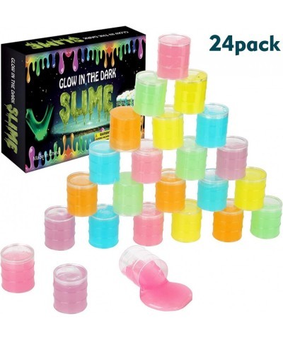 24 Pack Glow in The Dark Slime Multi Colors Crystal Galaxy Slime - Green Blue Pink Yellow Purple and Orange Party Favors Birt...