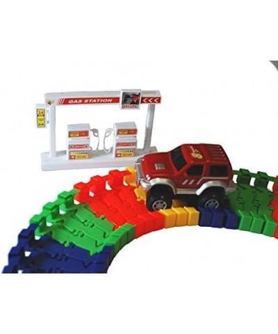 Super Snap Speedway - Deluxe Bend and Flex Track Set with 3 Electric Cars Tunnels Bridge Elevator ramp Track Merge and Access...