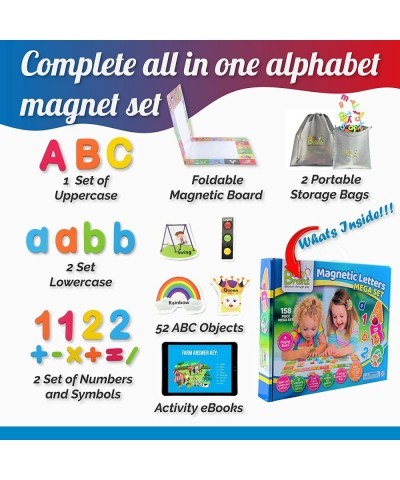 Magnetic Letters and Numbers + Matching A-Z Objects / ABC Magnets Numbers and Board + E-Book with 35 Learning & Spelling Game...