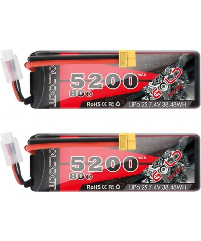 5200mAh 80C 2S 7.4V RC LiPo Battery Hard Case with XT60 Plug for RC Evader BX Car RC Truck RC Truggy Racing (2 Pack) $47.68 H...