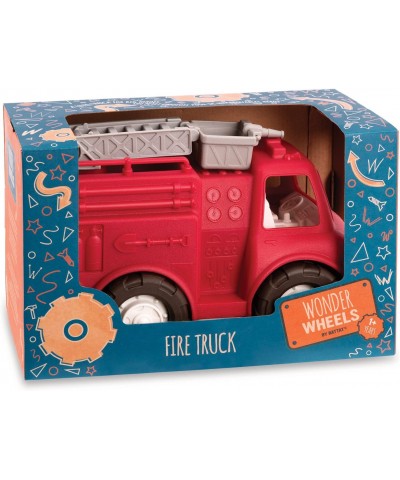 by Battat – Fire Truck – Red Fire Truck Toy with Moveable Ladder & Basket – Classic Rescue Vehicle for Toddlers Kids – Recycl...