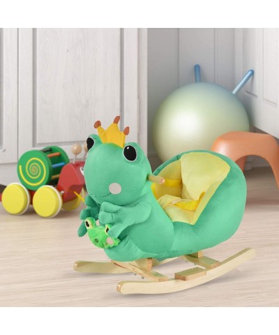 Kids Ride-On Rocking Horse Toy Frog Style Rocker with Fun Music Seat Belt & Soft Plush Fabric Hand Puppet for Children 18-36 ...