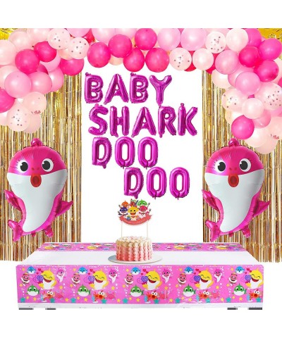 Pink Baby Shark Balloon Garland Arch Birthday Party Decoration Kit| 97 Pcs Baby Shark Balloon Arch Supplies Includes | Balloo...