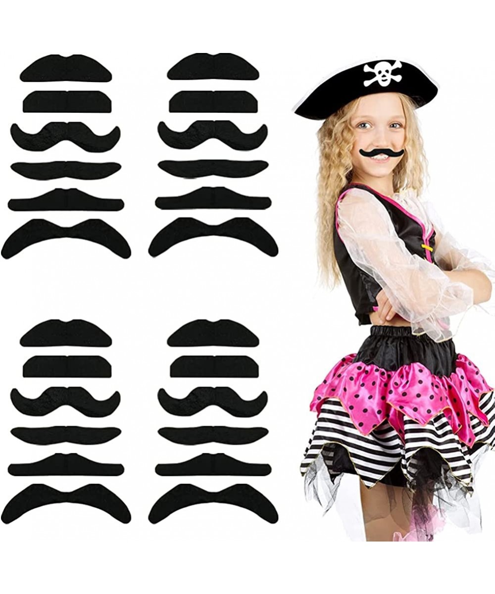 24 Pcs Novelty Fake Mustaches Novelty Fake Beard Face Mustaches Mustache Stickers for Face Self Adhesive Mustache for Kids Ha...