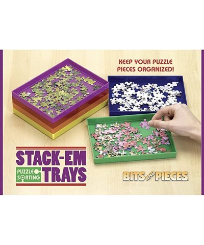 – Stack-Em Sorting Trays - Puzzle Piece Organizer – Stackable Sorting Trays - Jigsaw Puzzle Accessories - Pack of 6 - 7¾” x 5...