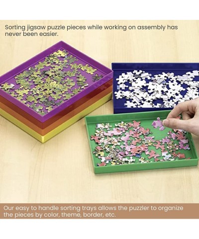 – Stack-Em Sorting Trays - Puzzle Piece Organizer – Stackable Sorting Trays - Jigsaw Puzzle Accessories - Pack of 6 - 7¾” x 5...