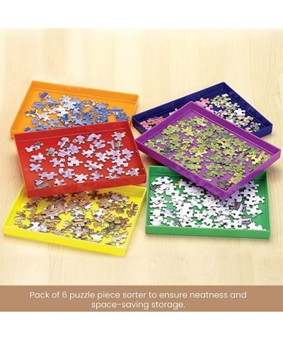 – Stack-Em Sorting Trays - Puzzle Piece Organizer – Stackable Sorting Trays - Jigsaw Puzzle Accessories - Pack of 6 - 7¾” x 5...