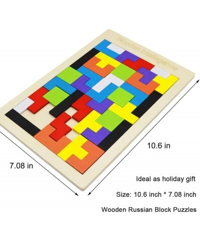 2 Pack Wooden Russian Blocks Puzzle + Hexagon Puzzles for Kids & Adults Wooden Block Puzzle Intelligence Brain Teasers Toy Lo...