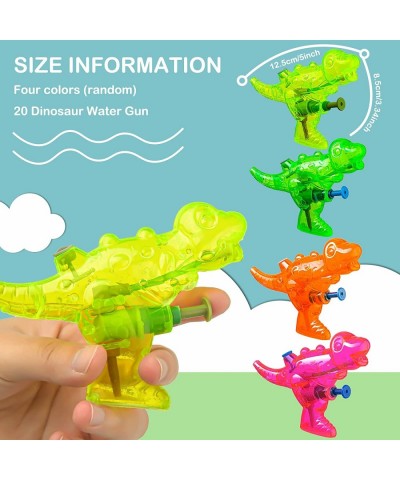 20 Pieces Dinosaur Water Gun Toys Dinosaur Strong Squirt Guns Mini Dinosaur Colorful Squirt Water Guns Outdoor Water Fighting...