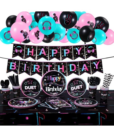 Music Birthday Party Supplies Tik Tok Party Supplies Serve 16 Guests Include Tablecloth Paper Plate Cups Straws Napkins Banne...