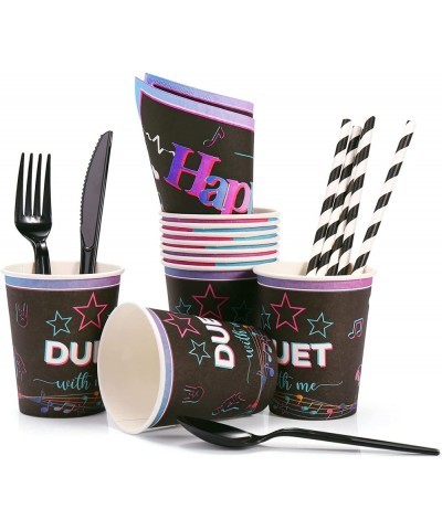 Music Birthday Party Supplies Tik Tok Party Supplies Serve 16 Guests Include Tablecloth Paper Plate Cups Straws Napkins Banne...