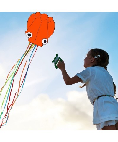 Green Triangle and Orange Octopus Kite for Kids and Adults Easy to Fly Beautiful Animal Kite Children Interactive Toy Large F...