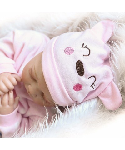 22 Inch Realistic Reborn Baby Dolls Girls Look Real Silicone Doll Handmade Newborn Eyes Closed $83.01 Dolls