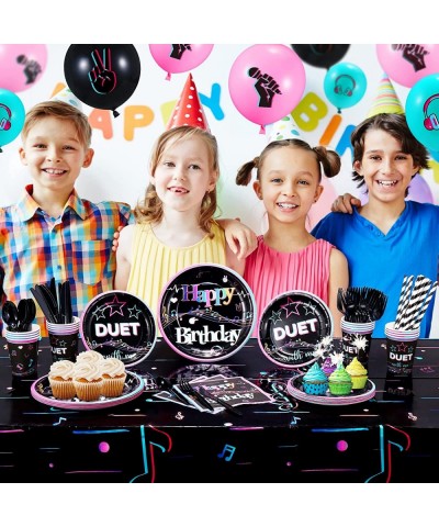 Music Birthday Party Supplies Tik Tok Party Supplies Serve 16 Guests Include Tablecloth Paper Plate Cups Straws Napkins Banne...