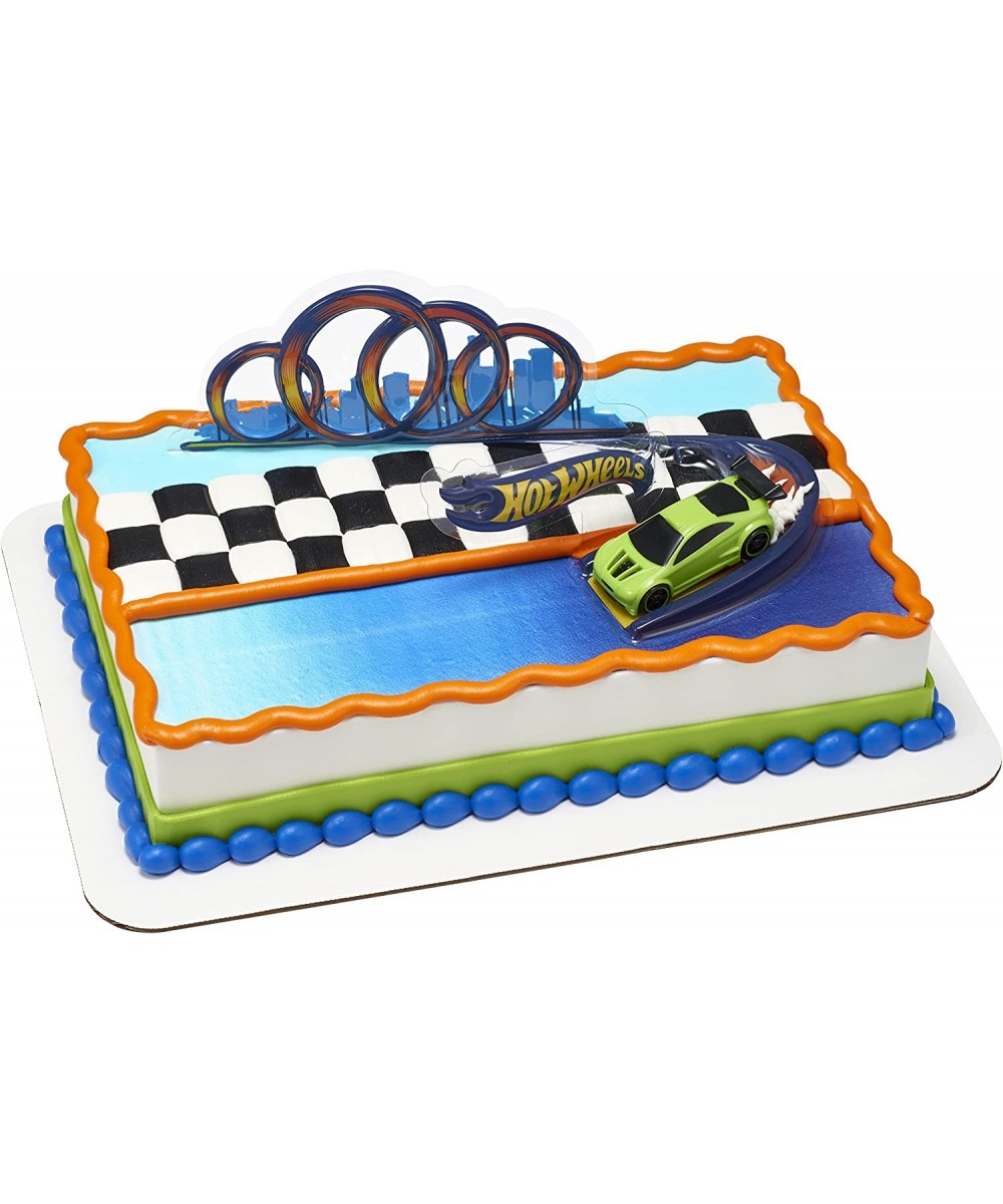 DecoSet? Hot Wheels Drift Birthday Cake Decorations 2-Piece Topper with Race Car and 3D Racetrack Plaque Create Action-Packed...