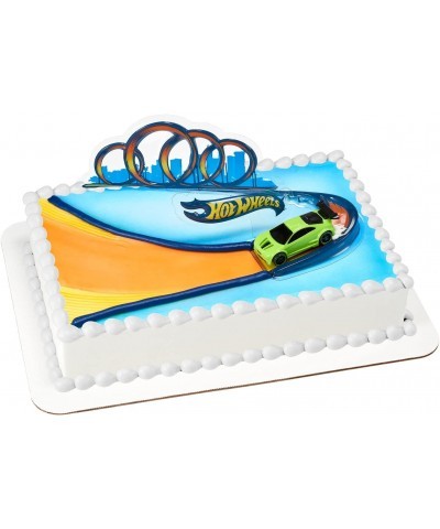 DecoSet? Hot Wheels Drift Birthday Cake Decorations 2-Piece Topper with Race Car and 3D Racetrack Plaque Create Action-Packed...