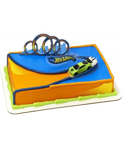 DecoSet? Hot Wheels Drift Birthday Cake Decorations 2-Piece Topper with Race Car and 3D Racetrack Plaque Create Action-Packed...