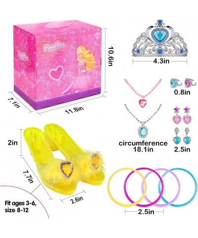 Girls Princess Dress Up Shoes and Jewelry Boutique Princess Role Play Shoes Collection Set with 4 Pairs of Shoes & Princess J...