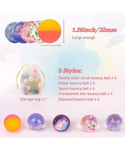 Bouncy Balls for Kids 20 Pieces 5 Styles 32mm Assorted Bouncy Balls with Storage Bag for Birthday Party Favors $22.41 Kids' P...