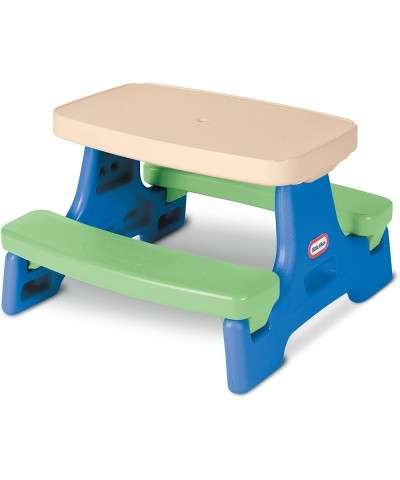 Easy Store Jr. Picnic Table with Umbrella - Blue / Green $108.62 Kids' Outdoor Furniture