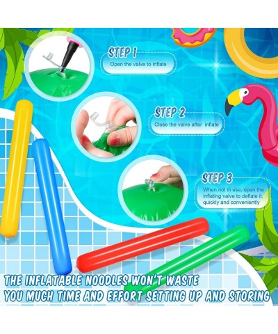 4 Pcs Pool Inflatable Sticks Inflatable Pool Noodles Colorful PVC Outdoor Water Games Toy Giant Blow up Pool Noodles Pool Flo...